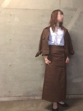 「アイテム（ストール/ショール）」を使った、Fumi⑅︎◡̈︎さん（レディース・166cm）の秋コーディネート