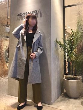 「アントマリーズ」｜「アイテム（スラックス）」を使った、Fumi⑅︎◡̈︎さん（レディース・166cm）の秋コーディネート