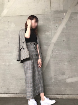 「アイテム（テーラードジャケット）」を使った、Fumi⑅︎◡̈︎さん（レディース・166cm）の秋コーディネート