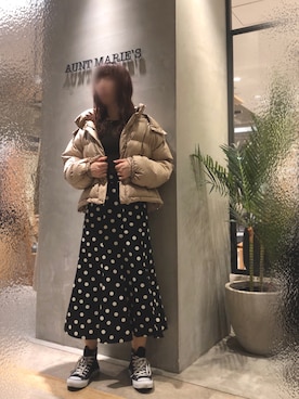 「ファイバーダウン」｜Fumi⑅︎◡̈︎さん（レディース・166cm）の秋コーディネート