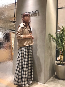 「アイテム（マウンテンパーカー）」を使った、Fumi⑅︎◡̈︎さん（レディース・166cm）の秋コーディネート