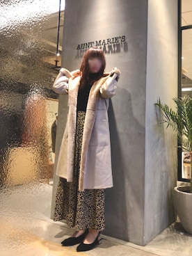 「アイテム（ムートンコート）」を使った、Fumi⑅︎◡̈︎さん（レディース・166cm）の秋コーディネート