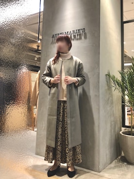 「アイテム（チェスターコート、グリーン系）」を使った、Fumi⑅︎◡̈︎さん（レディース・166cm）の秋コーディネート