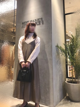 「サテンキャミワンピ」｜Fumi⑅︎◡̈︎さん（レディース・166cm）の秋コーディネート