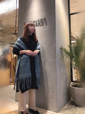 「アイテム（マフラー）」を使った、Fumi⑅︎◡̈︎さん（レディース・166cm）の秋コーディネート