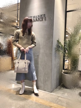 「アイテム（ブーティ）」を使った、Fumi⑅︎◡̈︎さん（レディース・166cm）の冬コーディネート