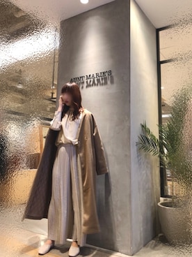 「アイテム（ノーカラージャケット）」を使った、Fumi⑅︎◡̈︎さん（レディース・166cm）の冬コーディネート