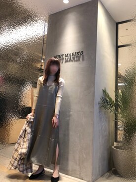 「Aunt Marie's（アントマリーズ）のチェックCPOビッグシャツ / AUNT MARIE'S × WEARISTA YUKI（シャツ/ブラウス）」を使った、Fumi⑅︎◡̈︎さん（レディース・166cm）の冬コーディネート
