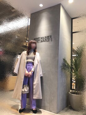 「アイテム（ノーカラージャケット）」を使った、Fumi⑅︎◡̈︎さん（レディース・166cm）の冬コーディネート