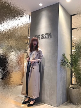 「アイテム（トレンチコート）」を使った、Fumi⑅︎◡̈︎さん（レディース・166cm）の冬コーディネート