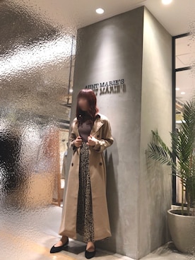 「アイテム（トレンチコート）」を使った、Fumi⑅︎◡̈︎さん（レディース・166cm）の冬コーディネート