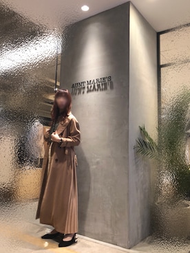 「アイテム（トレンチコート）」を使った、Fumi⑅︎◡̈︎さん（レディース・166cm）の冬コーディネート