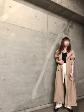 「アイテム（トレンチコート）」を使った、Fumi⑅︎◡̈︎さん（レディース・166cm）の春コーディネート