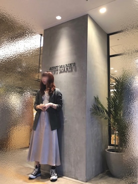 「SALON adam et rope'（サロン アダム エ ロペ）のアイテム（スカート）」を使った、Fumi⑅︎◡̈︎さん（レディース・166cm）の春コーディネート