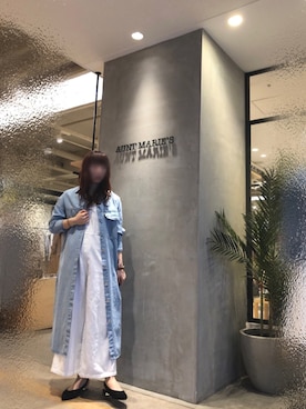 「アイテム（シャツワンピース）」を使った、Fumi⑅︎◡̈︎さん（レディース・166cm）の春コーディネート