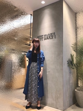 「アイテム（シャツワンピース）」を使った、Fumi⑅︎◡̈︎さん（レディース・166cm）の春コーディネート