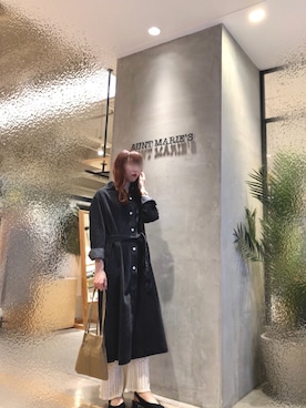 「アイテム（シャツワンピース）」を使った、Fumi⑅︎◡̈︎さん（レディース・166cm）の春コーディネート