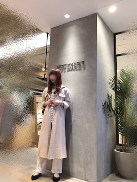 「アイテム（シャツワンピース）」を使った、Fumi⑅︎◡̈︎さん（レディース・166cm）の春コーディネート