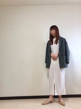 「部屋撮り」｜「アイテム（ワンピース/ドレス）」を使った、Fumi⑅︎◡̈︎さん（レディース・166cm）の春コーディネート