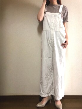 「アイテム（オールインワン・サロペット）」を使った、Fumi⑅︎◡̈︎さん（レディース・166cm）の夏コーディネート