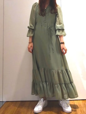 「アントマリーズ」｜「アイテム（ワンピース）」を使った、Fumi⑅︎◡̈︎さん（レディース・166cm）の夏コーディネート