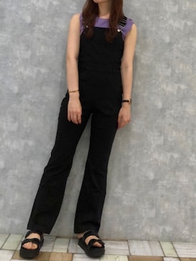 「アイテム（オールインワン・サロペット）」を使った、Fumi⑅︎◡̈︎さん（レディース・166cm）の夏コーディネート