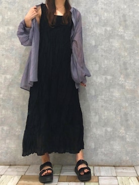 「アントマリーズ」｜「アイテム（ワンピース）」を使った、Fumi⑅︎◡̈︎さん（レディース・166cm）の夏コーディネート