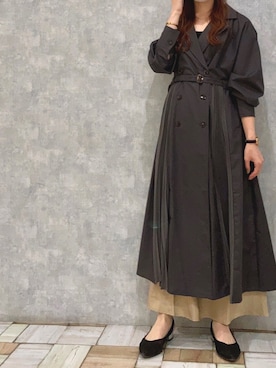 「アイテム（トレンチコート）」を使った、Fumi⑅︎◡̈︎さん（レディース・166cm）の夏コーディネート
