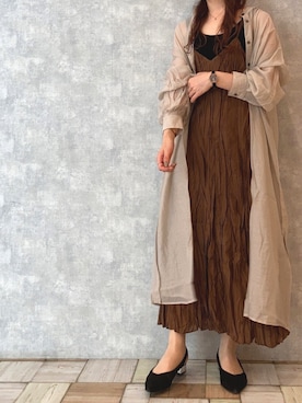 「アントマリーズ」｜「アイテム（ワンピース）」を使った、Fumi⑅︎◡̈︎さん（レディース・166cm）の夏コーディネート