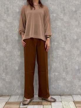 「アントマリーズ」｜「アイテム（スラックス）」を使った、Fumi⑅︎◡̈︎さん（レディース・166cm）の秋コーディネート