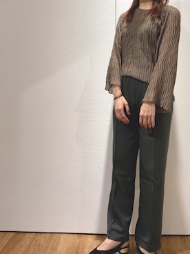 「アントマリーズ」｜「アイテム（スラックス）」を使った、Fumi⑅︎◡̈︎さん（レディース・166cm）の秋コーディネート
