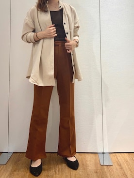 「アントマリーズ」｜「アイテム（スラックス）」を使った、Fumi⑅︎◡̈︎さん（レディース・166cm）の秋コーディネート
