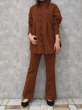 「アントマリーズ」｜「アイテム（スラックス）」を使った、Fumi⑅︎◡̈︎さん（レディース・166cm）の秋コーディネート