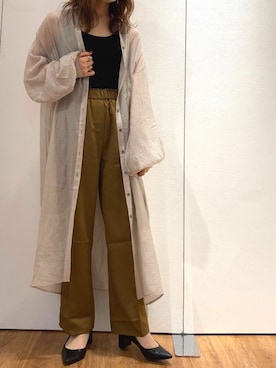 「アントマリーズ」｜「アイテム（スラックス）」を使った、Fumi⑅︎◡̈︎さん（レディース・166cm）の秋コーディネート