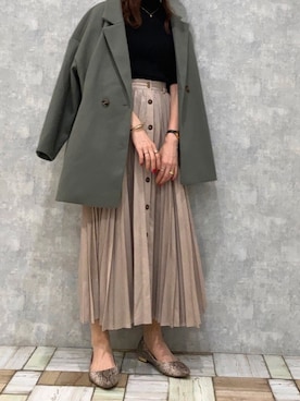 「アントマリーズ」｜「アイテム（チェスターコート）」を使った、Fumi⑅︎◡̈︎さん（レディース・166cm）の秋コーディネート