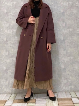 「アントマリーズ」｜「アイテム（チェスターコート）」を使った、Fumi⑅︎◡̈︎さん（レディース・166cm）の秋コーディネート