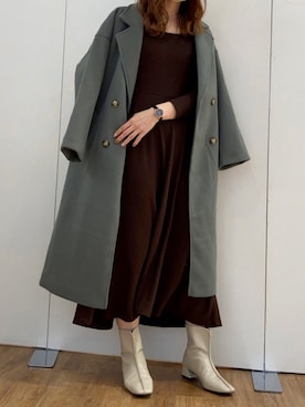 「アントマリーズ」｜「アイテム（チェスターコート）」を使った、Fumi⑅︎◡̈︎さん（レディース・166cm）の秋コーディネート