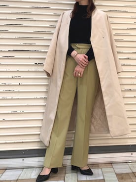 「アイテム（ノーカラージャケット）」を使った、Fumi⑅︎◡̈︎さん（レディース・166cm）の秋コーディネート