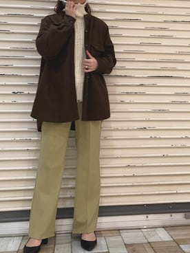 「アイテム（カバーオール）」を使った、Fumi⑅︎◡̈︎さん（レディース・166cm）の秋コーディネート