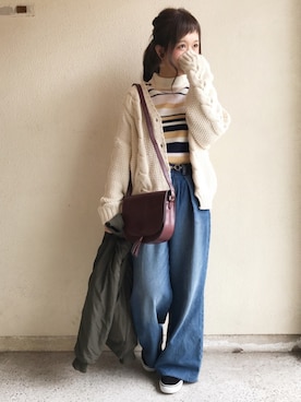 「Luz Llena (NEY)（ラズレナニー）のアイテム（トップス）」を使った、ｈaｒu ◎さん（レディース・153cm）の冬コーディネート