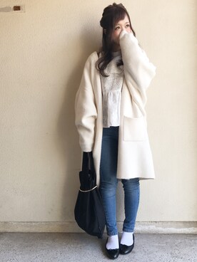 「JEANASIS（ジーナシス）のアイテム（その他アウター）」を使った、ｈaｒu ◎さん（レディース・153cm）の冬コーディネート