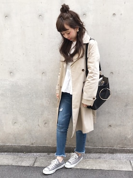 「URBAN RESEARCH ROSSO WOMEN（アーバンリサーチ　ロッソ）のアイテム（トレンチコート）」を使った、ｈaｒu ◎さん（レディース・153cm）の春コーディネート