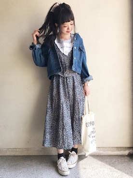 「GRL（グレイル）のアイテム（デニムジャケット）」を使った、ｈaｒu ◎さん（レディース・153cm）の春コーディネート