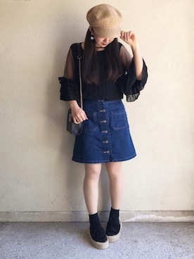 「GRL（グレイル）のアイテム（チュニック）」を使った、ｈaｒu ◎さん（レディース・153cm）の春コーディネート