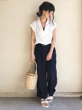「shopnikoniko」｜「アイテム（サンダル）」を使った、ｈaｒu ◎さん（レディース・153cm）の夏コーディネート
