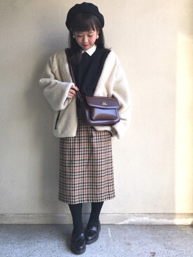 「fd style（エフディ スタイル）のアイテム（バッグ）」を使った、ｈaｒu ◎さん（レディース・153cm）の冬コーディネート