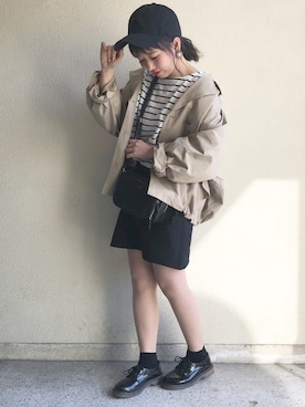 「GRL（グレイル）のアイテム（キャップ）」を使った、ｈaｒu ◎さん（レディース・153cm）の春コーディネート