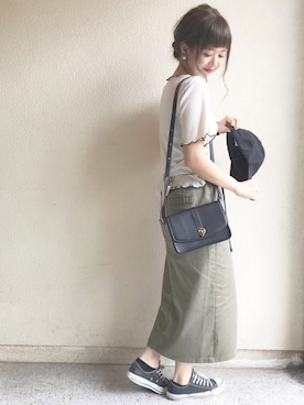 「GRL（グレイル）のアイテム（キャップ）」を使った、ｈaｒu ◎さん（レディース・153cm）の夏コーディネート