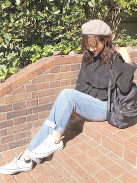 「ぺプラムトップス」｜「アイテム（ハンチング/ベレー帽）」を使った、ｈaｒu ◎さん（レディース・153cm）の秋コーディネート