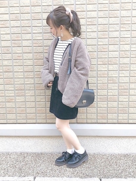 「ポニーテール」｜「アイテム（ブルゾン）」を使った、ｈaｒu ◎さん（レディース・153cm）の秋コーディネート